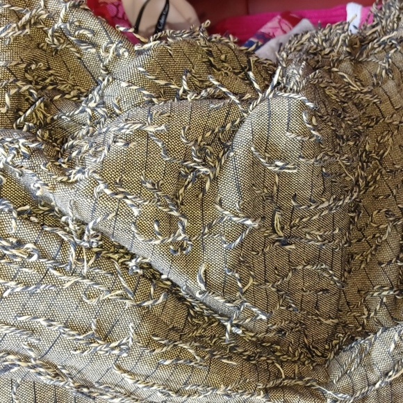 Vintage Car Pool Couture Green/kakhi Blazer with Strings, 23" PTP, 31" L - Picture 8 of 8